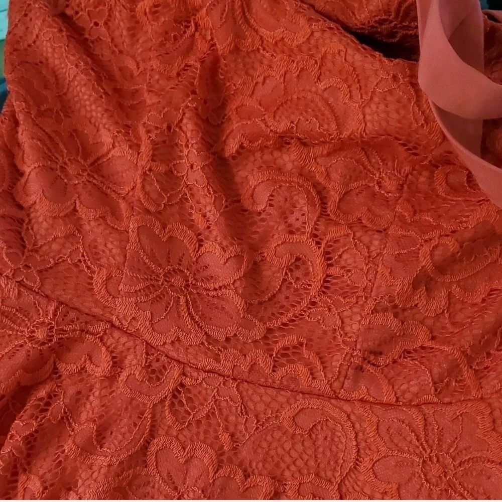 B Darlin Junior's Red Lace Fitted Dress Size 1/2 - Picture 5 of 8